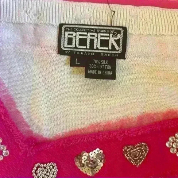 Berek women’s white/pink short sleeve shirt size large - Picture 4 of 5